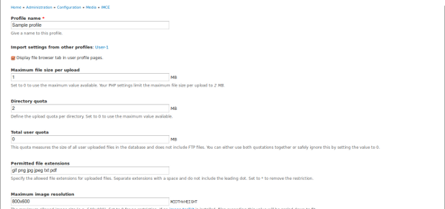 Create configuration profile