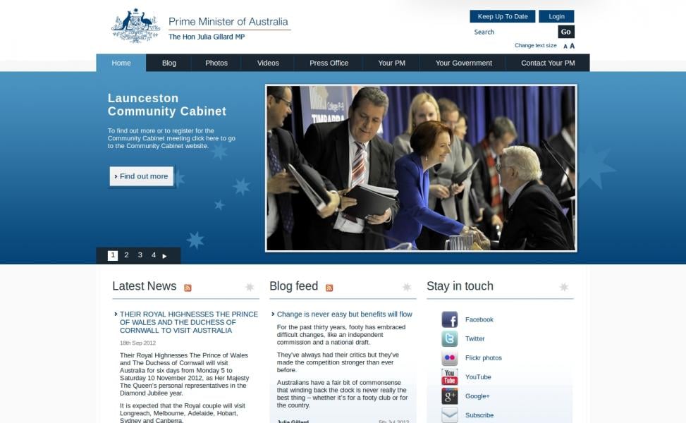 Prime Minister of Australia's website. (Australia)