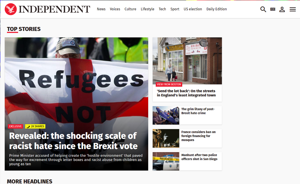 Independant.co.uk Website