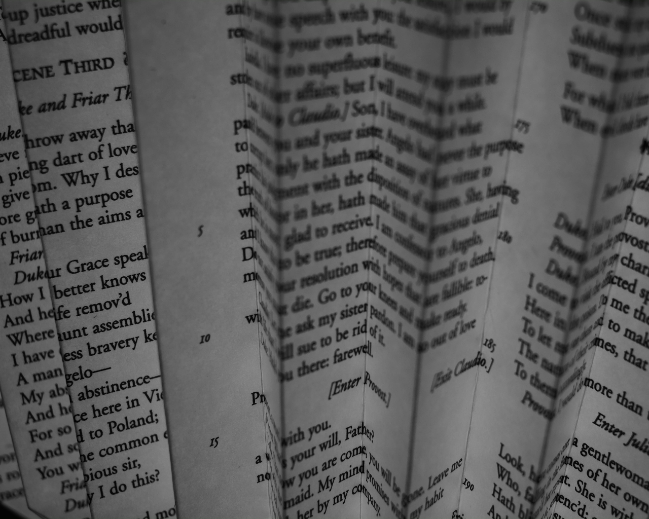black-and-white, paper, text, print, close-up, folded, page