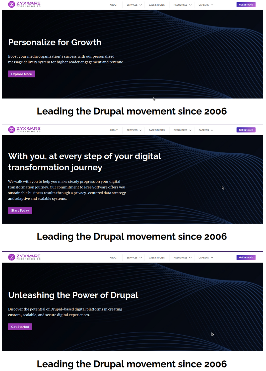 Personalized Home Page Banner