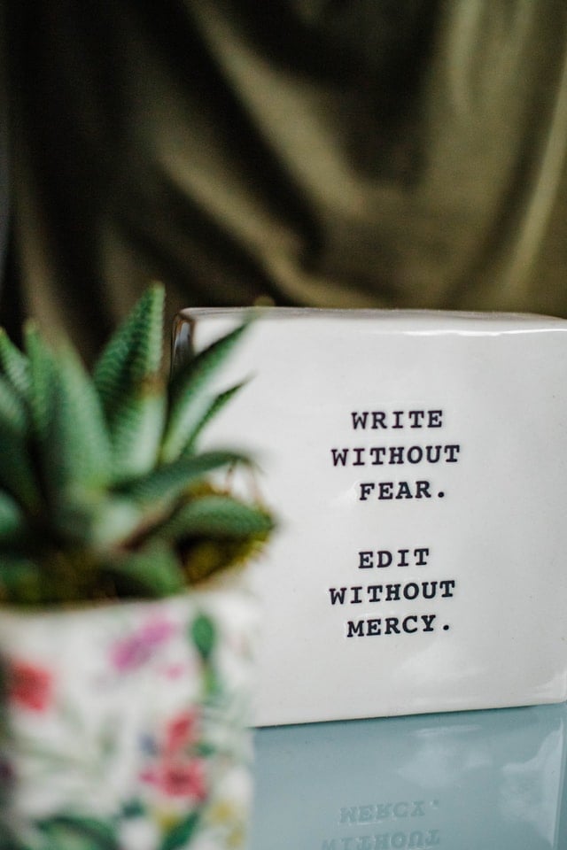 Write without fear, edit without mercy.