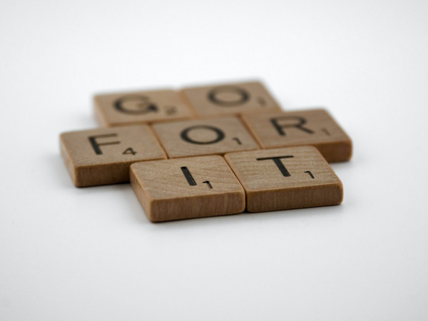 Scramble game blocks with letters Go For It