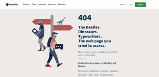 A custom 404 error page of hootsuite