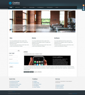 creative responsive theme desktop version