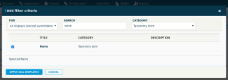 Add Filter Criteria