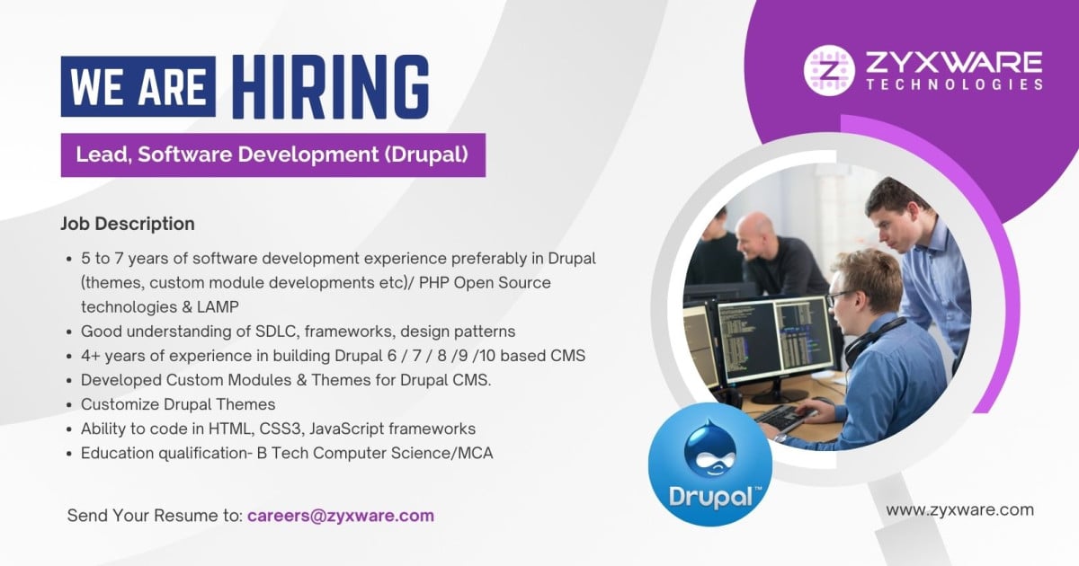 Lead, Software Development (Drupal) - LSD15022401 | Zyxware